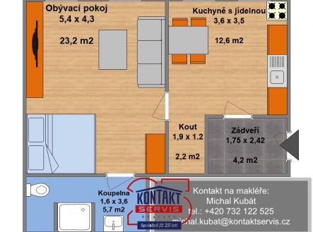 Prodej bytu, 1+1, 59 m²