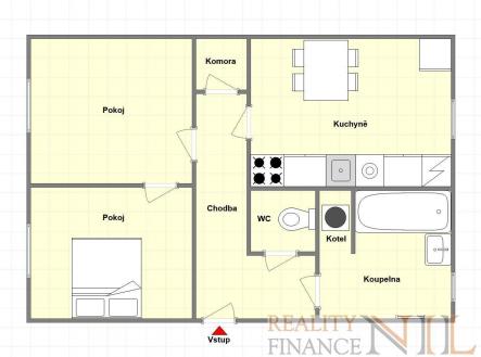 Pronájem bytu, 2+1, 63 m²