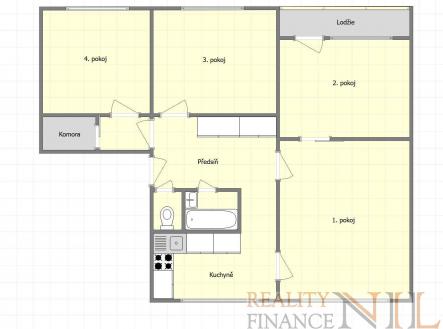 Pronájem bytu, 4+1, 84 m²