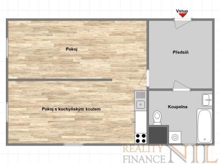 Pronájem bytu, 2+kk, 46 m²