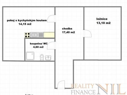 Pronájem bytu, 2+kk, 49 m²