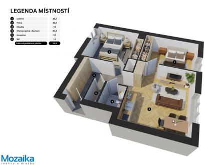Pronájem bytu, 3+kk, 67 m²