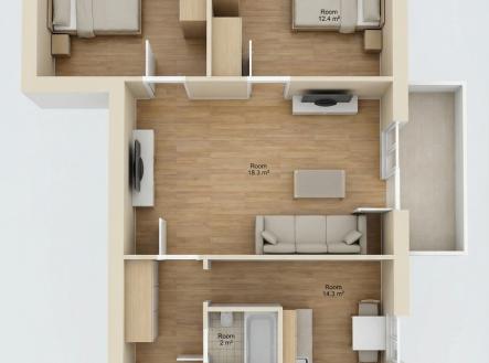 Pronájem bytu, 3+1, 66 m²