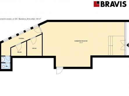 Pronájem - obchodní prostor, 104 m²