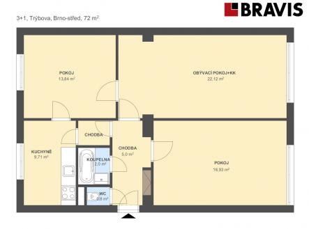 Prodej bytu, 3+1, 73 m²