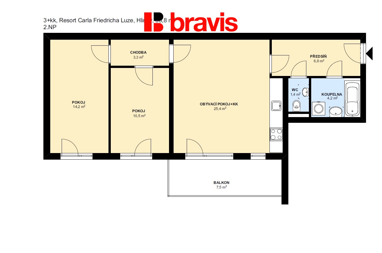 3+kk Resort Hlinky 65,8m2.pdf 2NP - I