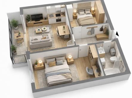 Prodej bytu, 3+kk, 60 m²