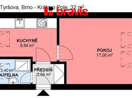 Pronájem bytu, 2+kk, 32 m²