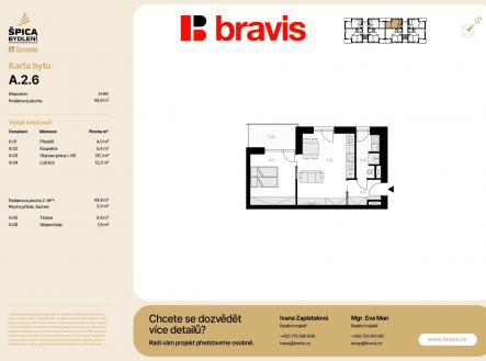 Prodej bytu, 2+kk, 53 m²