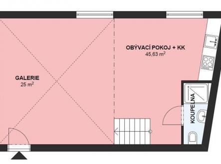 Pronájem bytu, 2+kk, 78 m²