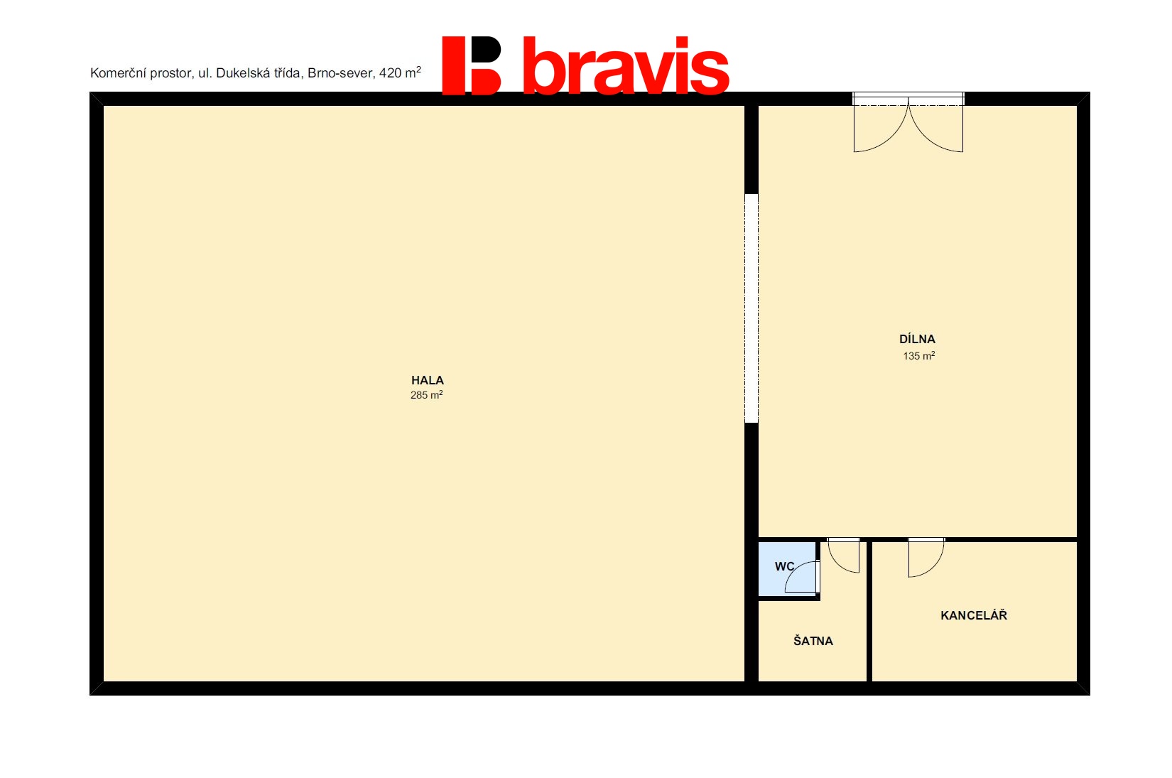 Komerce dílna Dukelská třída 420m2