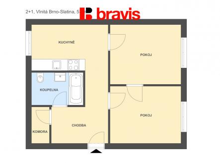 Pronájem bytu, 2+1, 53 m²