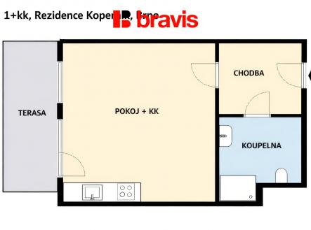 Pronájem bytu, 1+kk, 36 m²