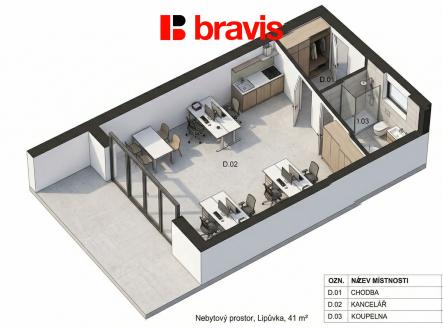Prodej kanceláře, 41 m²