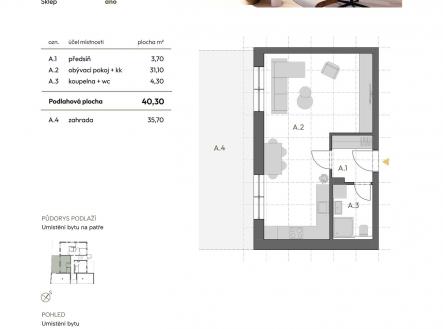 Prodej bytu, 1+kk, 40 m²