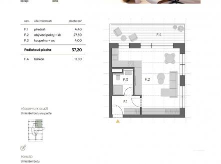 Prodej bytu, 1+kk, 37 m²