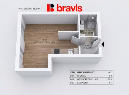 Prodej bytu, 1+kk, 35 m²