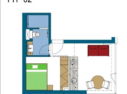 Pronájem bytu, 1+kk, 24 m²