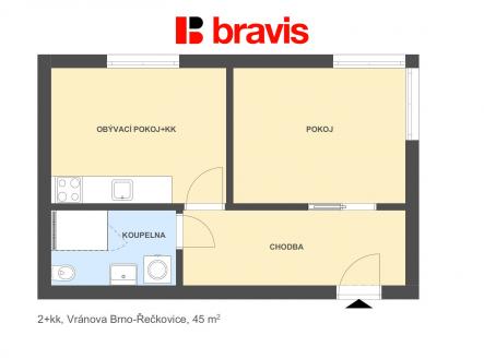 Pronájem bytu, 2+kk, 37 m²