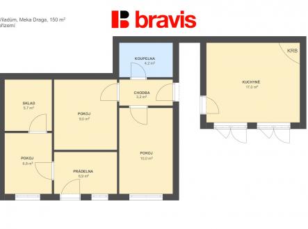 Viladům Meka Draga 150m2 přízemí