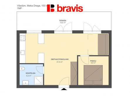 Viladům Meka Draga 150m2 1NP