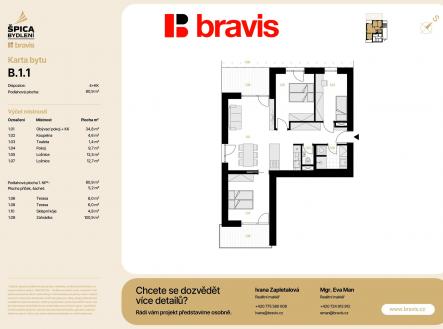 Prodej bytu, 4+kk, 80 m²