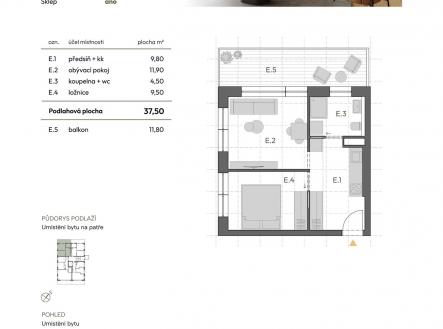 Prodej bytu, 2+kk, 49 m²