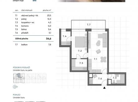 Prodej bytu, 2+kk, 55 m²