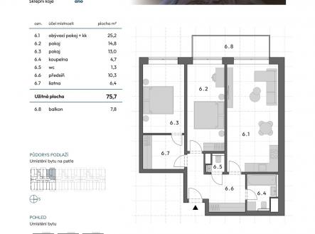 Prodej bytu, 3+kk, 76 m²