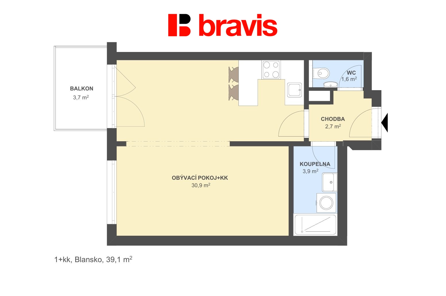 1+kk Blansko 39,1m2