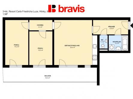 Pronájem bytu, 3+kk, 66 m²