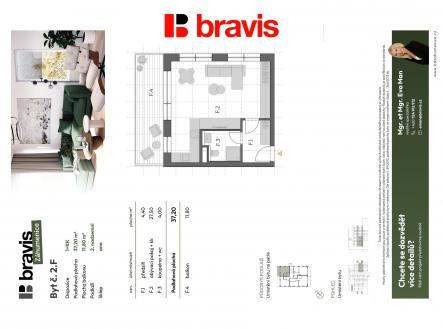 Prodej bytu, 2+kk, 37 m²