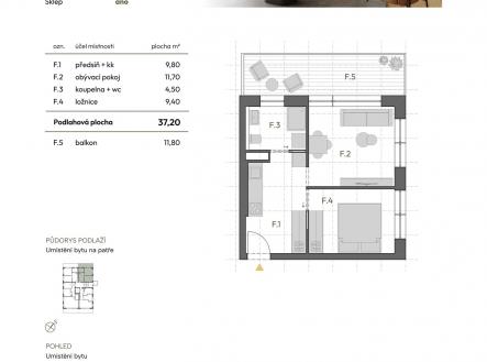Prodej bytu, 2+kk, 37 m²