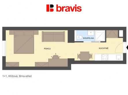 Pronájem bytu, 1+1, 30 m²