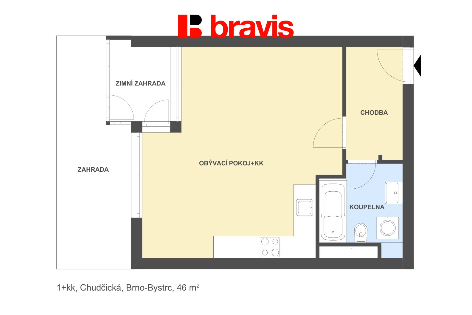 1+kk Chudčická 46m2