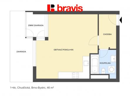 Prodej bytu, 1+kk, 69 m²