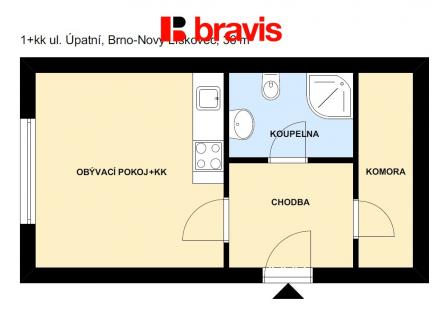 Pronájem bytu, 1+kk, 36 m²