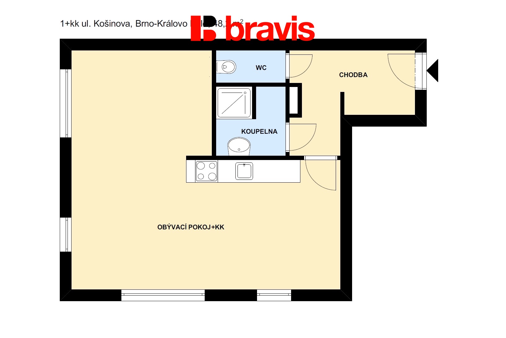 1+kk Košinova 48,2m2