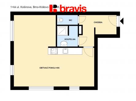 Prodej bytu, 1+kk, 48 m²