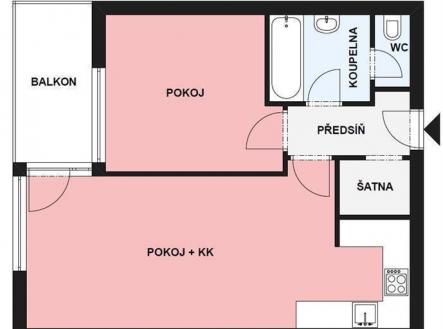 Pronájem bytu, 2+kk, 52 m²