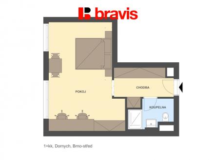 Pronájem bytu, 1+kk, 24 m²