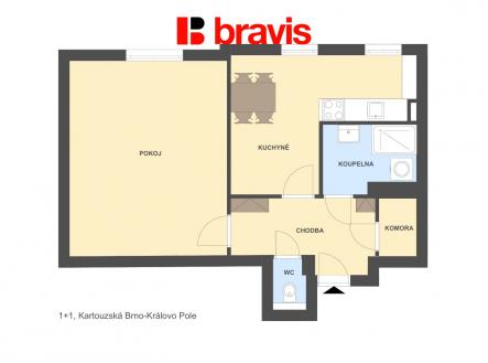 Pronájem bytu, 2+kk, 50 m²