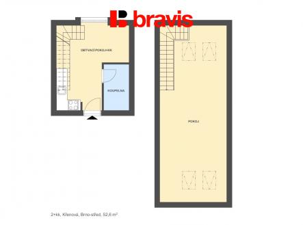 Pronájem bytu, 2+kk, 53 m²