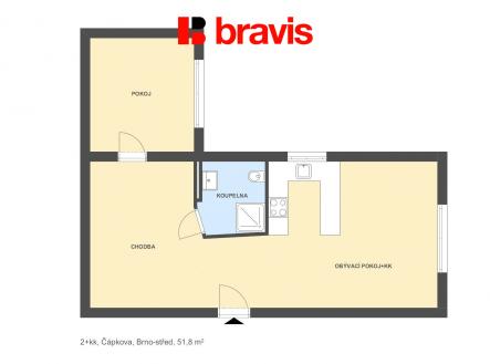 Prodej bytu, 2+kk, 52 m²
