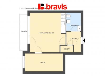 Pronájem bytu, 2+kk, 39 m²