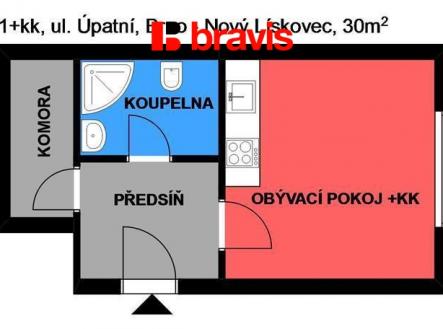 Pronájem bytu, 1+kk, 30 m²