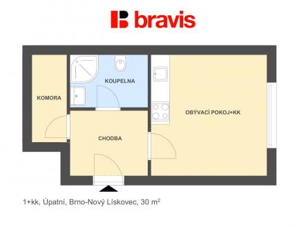 Pronájem bytu, 1+kk, 30 m²