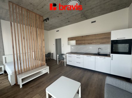 Pronájem moderního, kompletně zařízeného bytu 1+kk, parkovací stání v ceně, v blízkosti centra, ulic