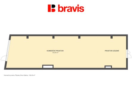 Pronájem obchodní prostory, 139 m²