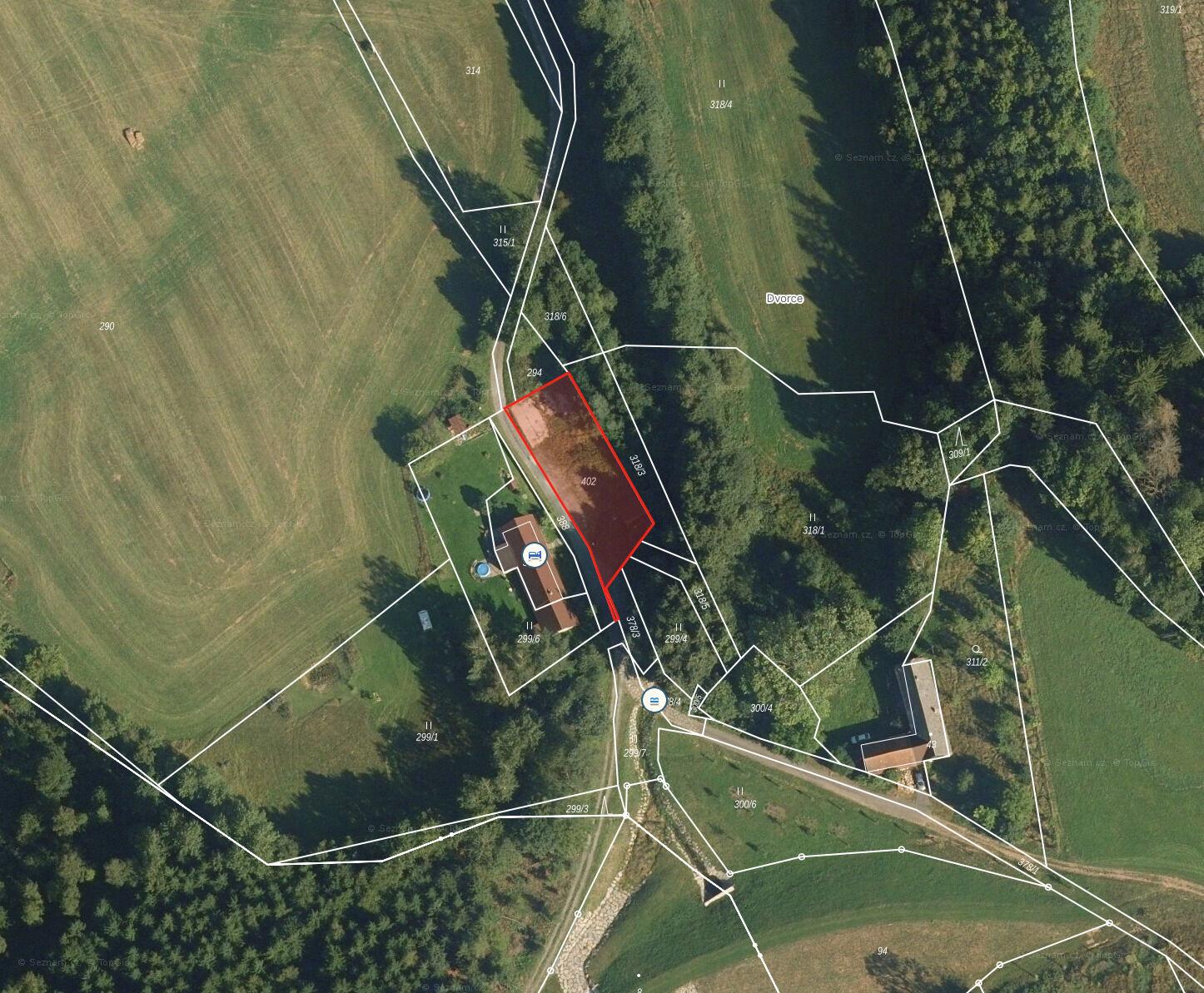 Stavební pozemek 730 m² v klidné lokalitě, Horní Počátky, přehrada Seč, okr. Chrudim